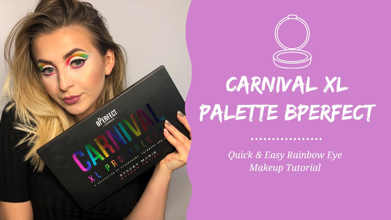🌈NAJLEPSZA PALETA?! | CARNIVAL XL PALETTE BPerfect | Quick & Easy Rainbow Eye Makeup Tutorial | 🌈