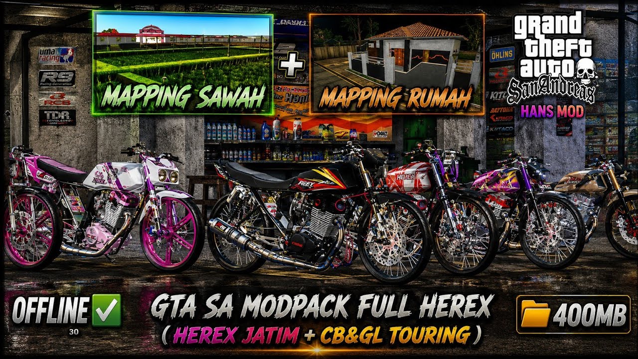 SHARE‼️MODPACK GTA FULL HEREX (HEREX JATIM + CB&GL TOURING)