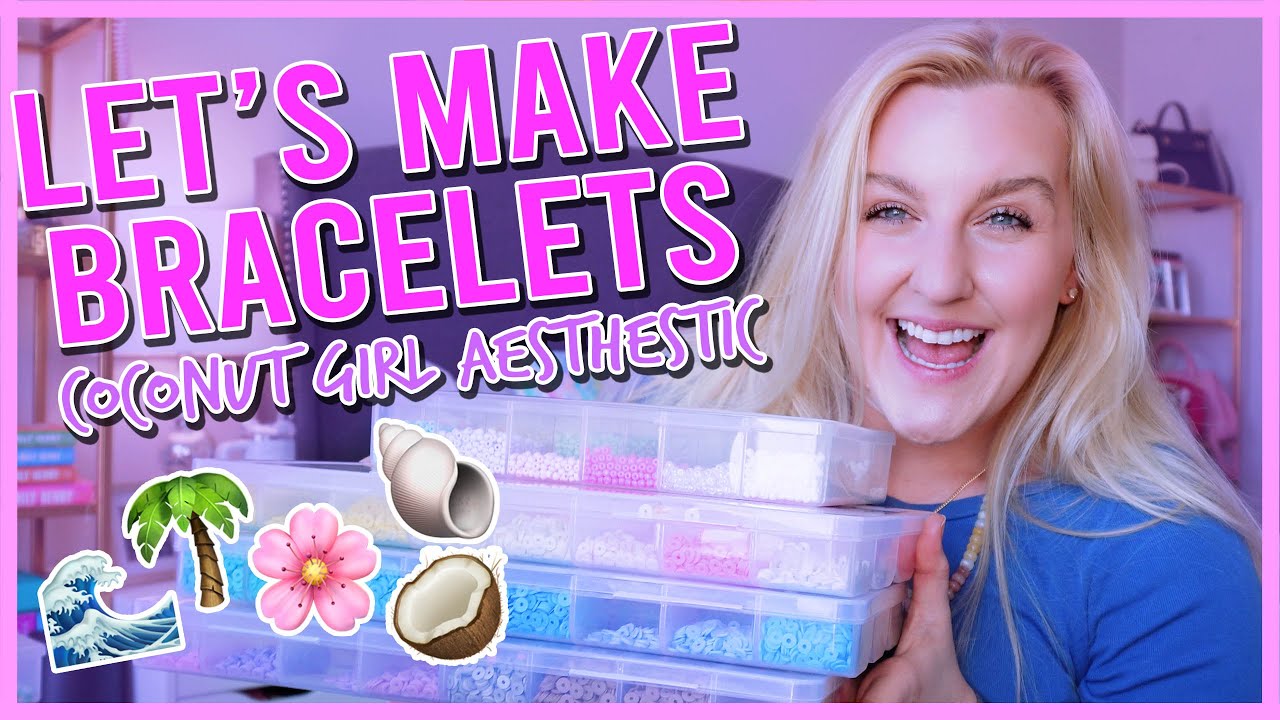 Essential Summer Bracelets ✨ DIY coconut girl aesthetic bracelets ✨ how to make beaded bracelets 🥥🌊🌴