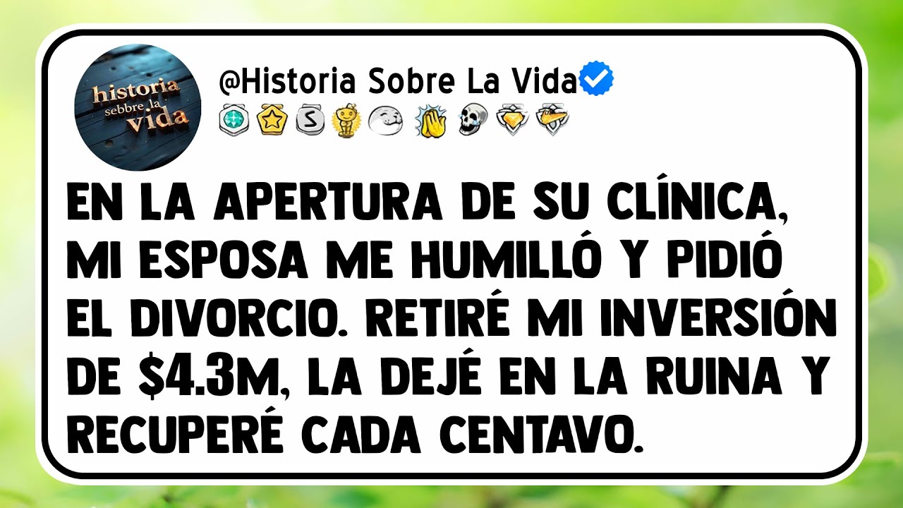 En la apertura de su clínica, mi esposa me humilló y pidió el divorcio. Retiré mi inversión de...