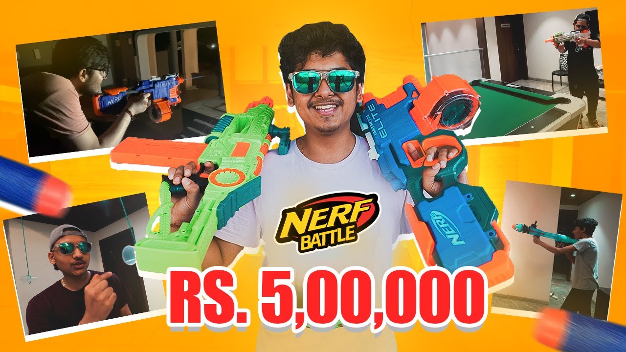 ₹5,00,000 NERF GUNS SHOOTING CHALLENGE IN REAL LIFE BGMI TRAINING GROUND