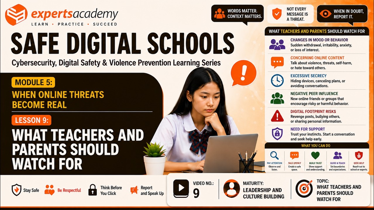 ⚠️ Threat Recognition: What Teachers and Parents Should Watch For - Lesson 9