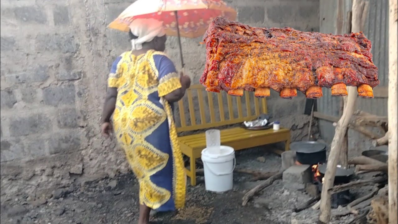 Rainy Evening Sand-Grilled Cow Ribs | Village Life Cooking