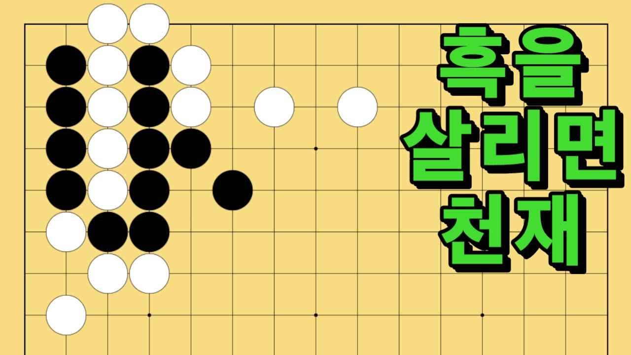 바둑 묘수 사활 - 장어를 낚아채는 묘수가 있습니다. 흑을 살려보세요.