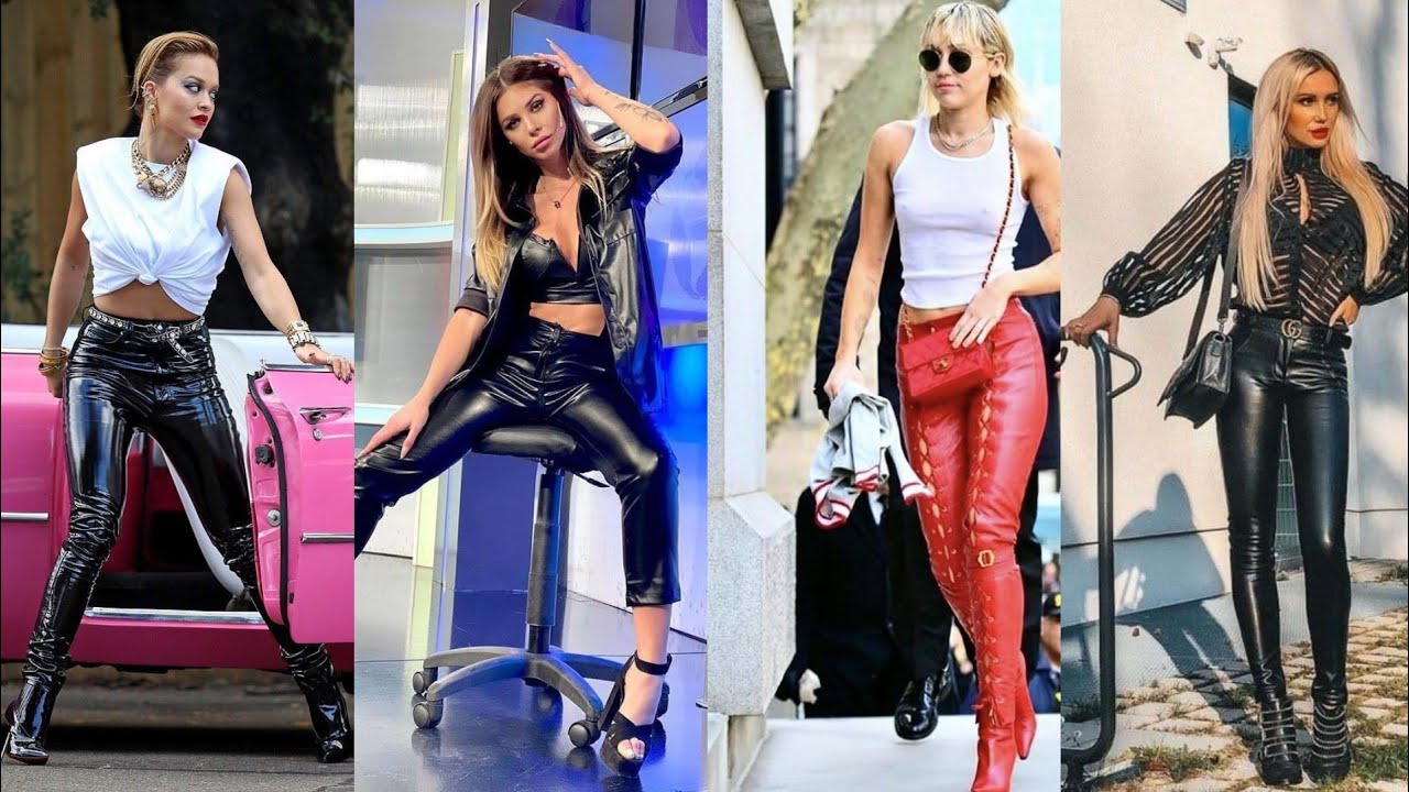 Stylish & luscious vinyl leggings h pants #leather&latex #shinypants