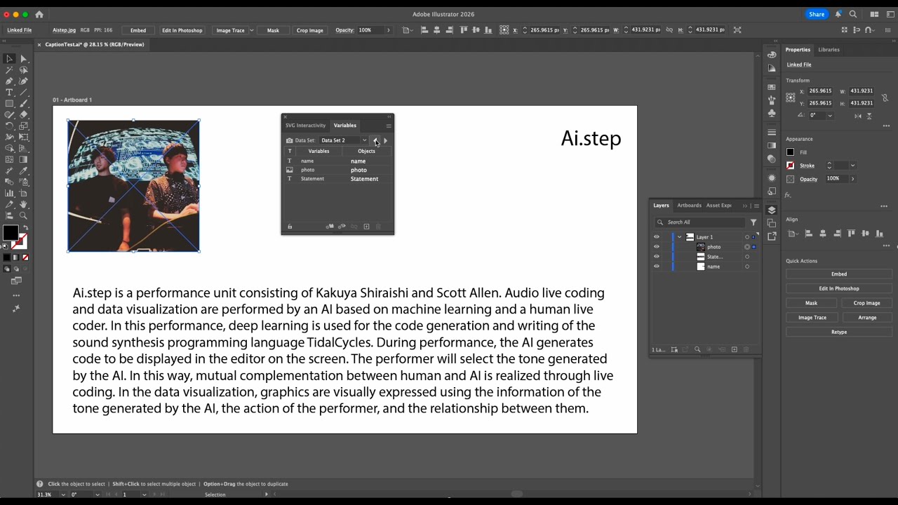Making design automatically by importing google forms responses via CSV in Adobe Illustrator