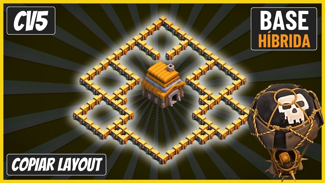 Layout H&iacute;brido #03 - O MELHOR LAYOUT CV5 - Clash of Clans