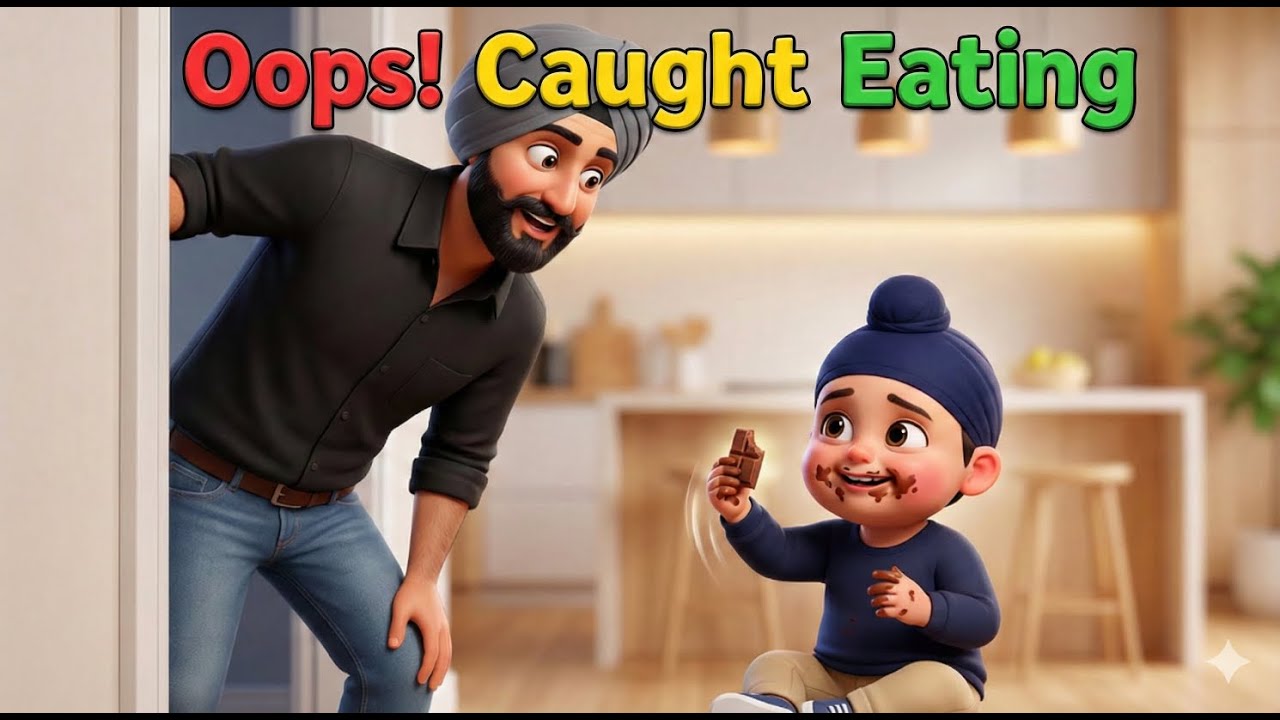 Johnny Johnny Yes Papa in Punjabi | Veer Singh Funny Kids Poem | 3D Animation