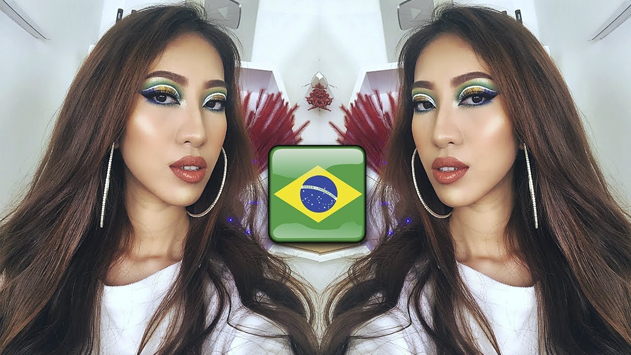 Brazil Makeup Tutorial: Brazil Flag [Vanmiu Beauty]