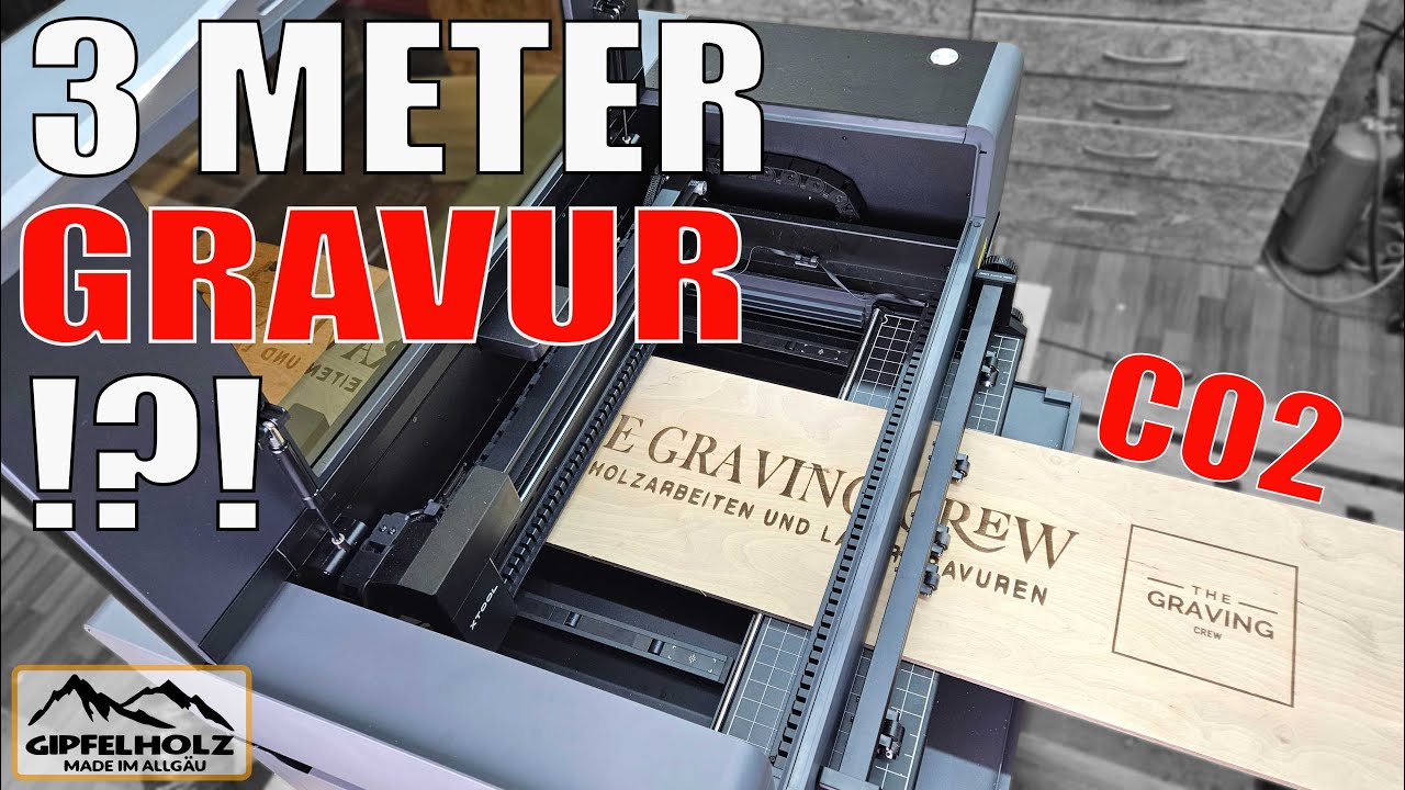 3 Meter Gravur- xTool P2 Fördervorrichtung - vollautomatisch am Stück - Conveyor Feeder - Test