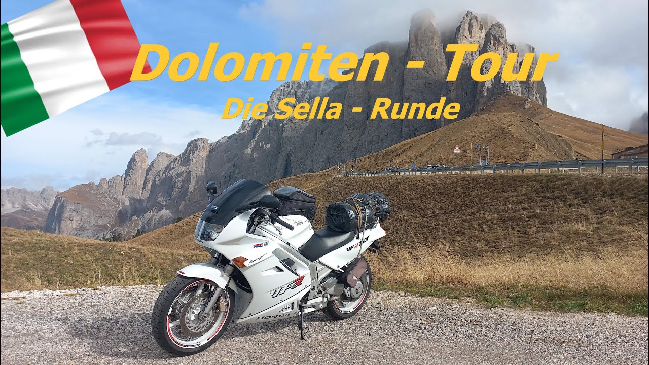 Sellarunde mit meiner 30 Jahre alten Honda VFR 750 F, Motorradtour in den Dolomiten