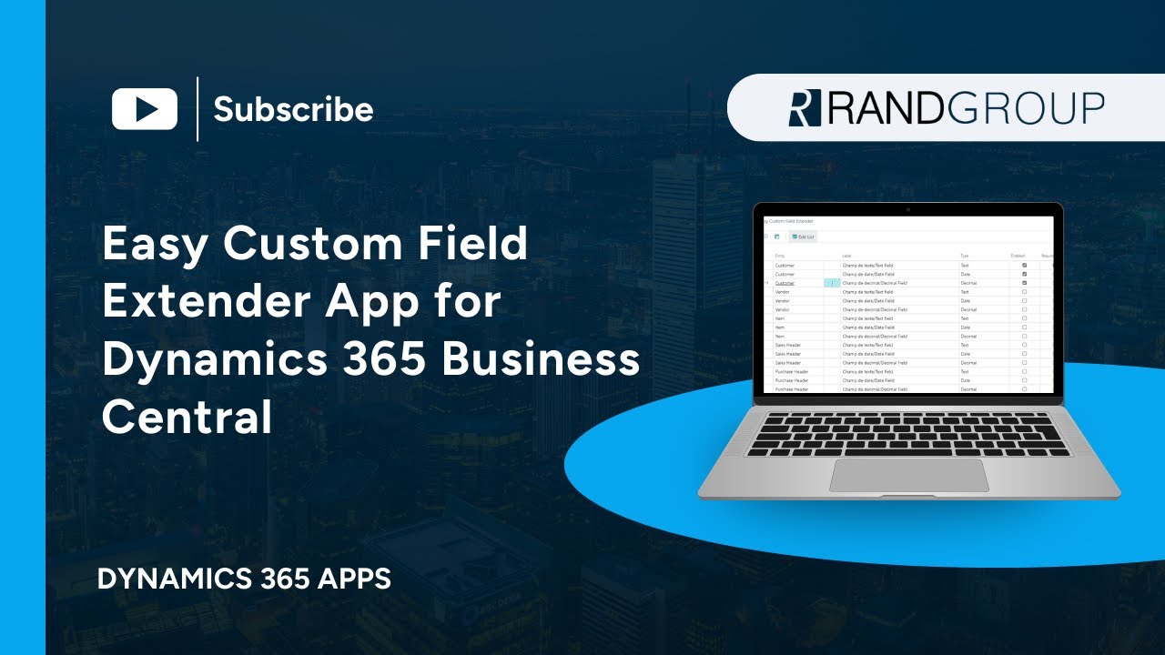 Easy Custom Field Extender App - Dynamics 365 Business Central
