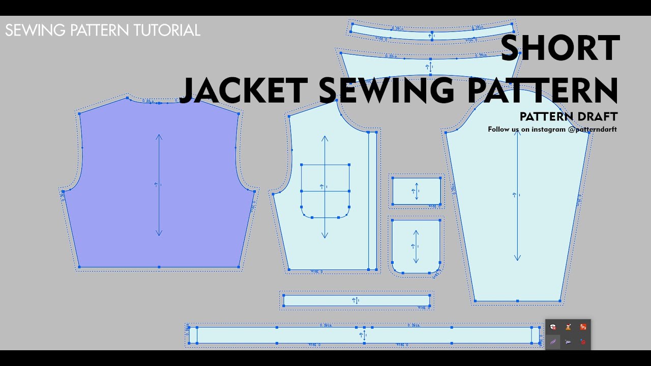 Short Jacket Sewing Pattern Part 1 Pattern Draft #patternmaking