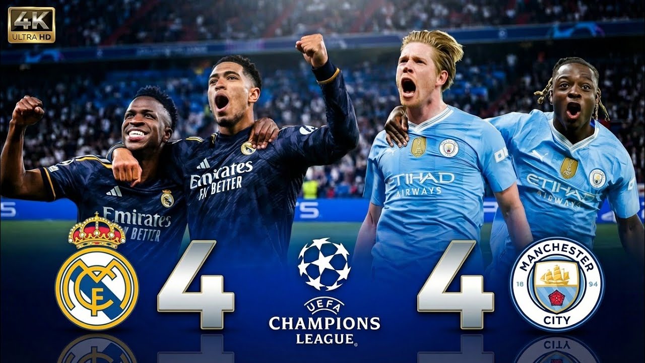 ريال مدريد ضد مانشستر سيتي 4K | ملخص كامل ربع نهائي دوري أبطال أوروبا | مباراة مجنونة 🔥