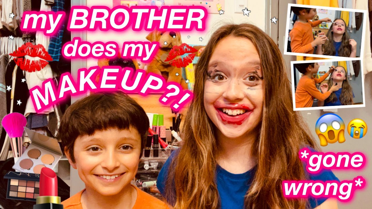 my LITTLE BROTHER does my MAKEUP?! *hilarious*