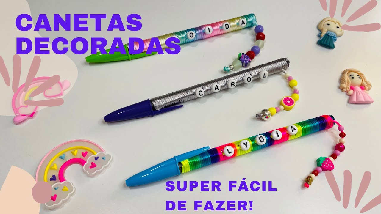 COMO FAZER CANETAS DECORADAS| ÓTIMO PARA PRESENTE E PARA VENDER #canetas #canetadecorada #diy