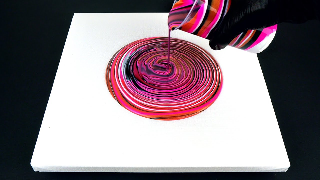 Acrylic Pouring | Easy Ring Pour | 4k