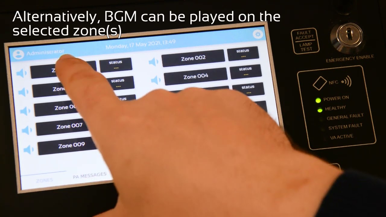 How to play background music and adjust volume control - VIGIL3 - Touch screen microphone