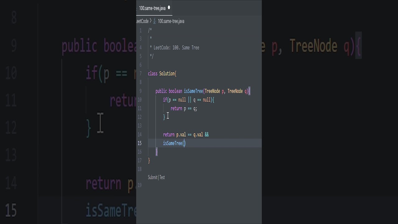Same Tree | Amazon Interview Question | Leetcode 100 #leetcode #dsa #java #code #interview #amazon