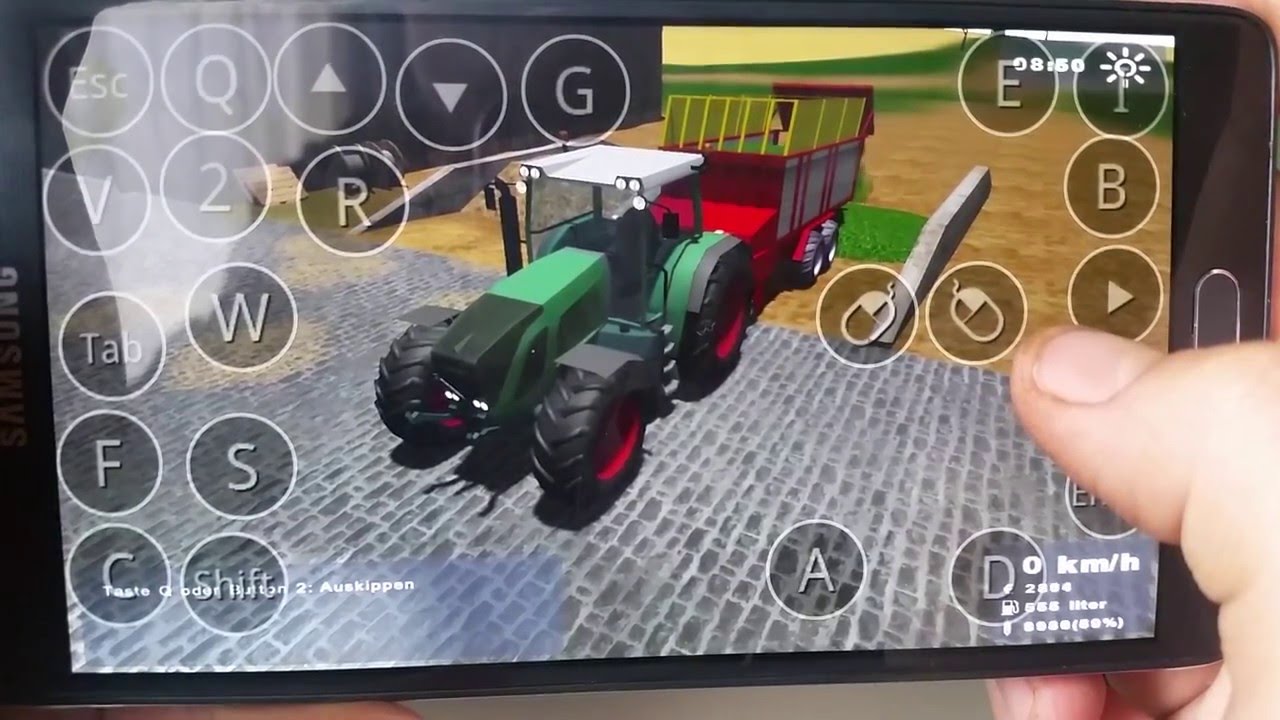 farming simulator 2008 on android phone(Galaxy note4)Ep2 cuting some grass