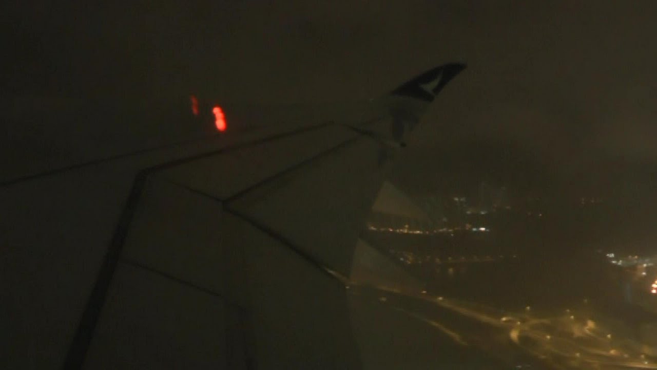 Cathay Pacific Airbus A350-1000 [B-LXE] night flight from Hong Kong to Zurich