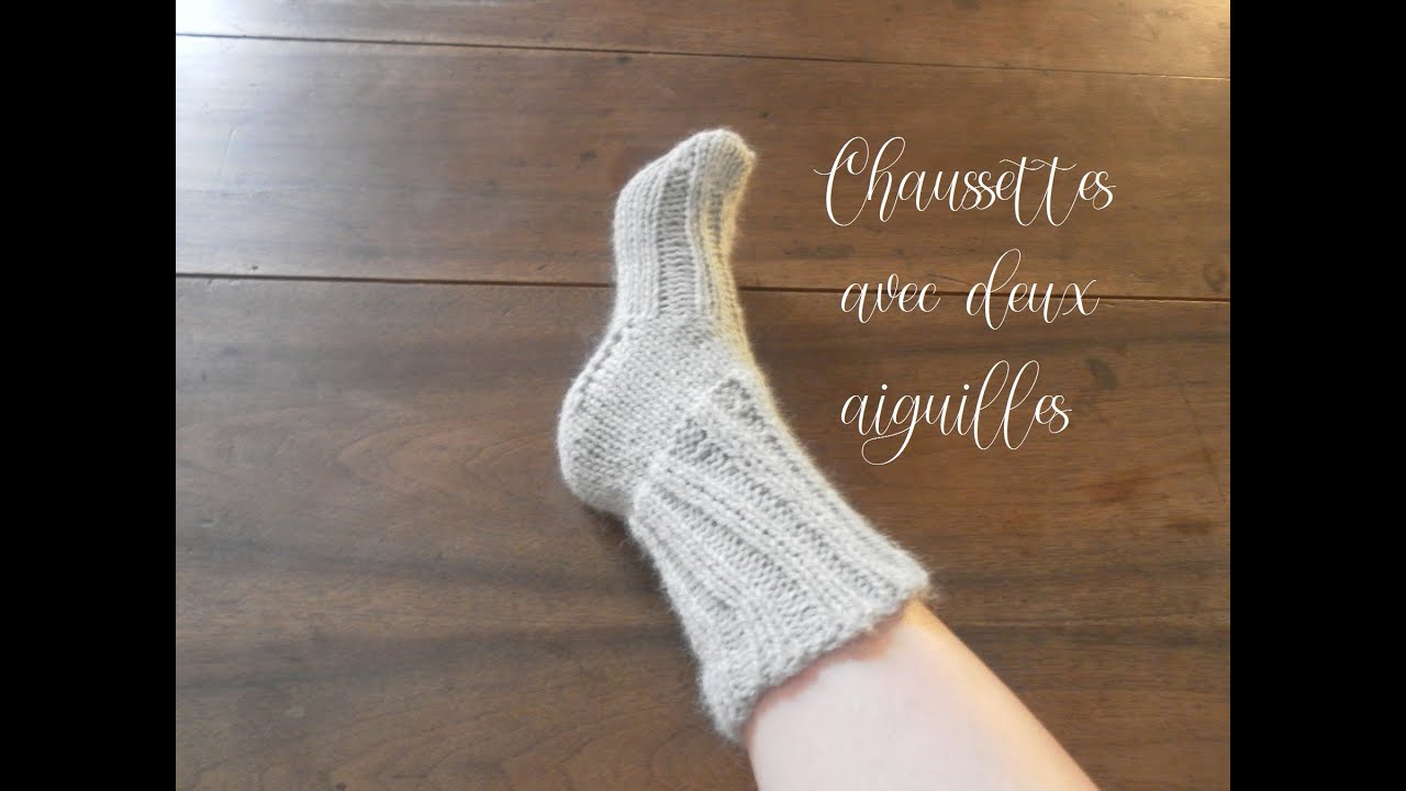 Tricoter des chaussettes avec deux aiguilles [Modèle Sabrina]