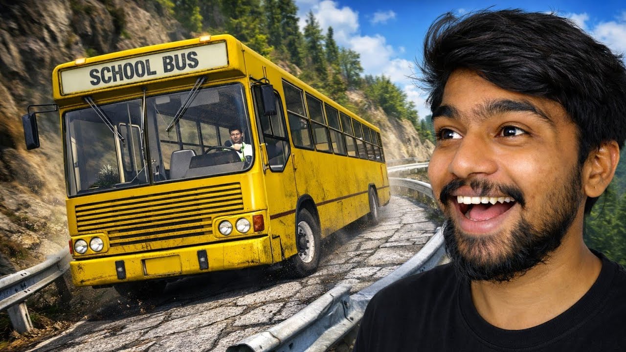 School Bus vs Dangerous Mountain Road 😱