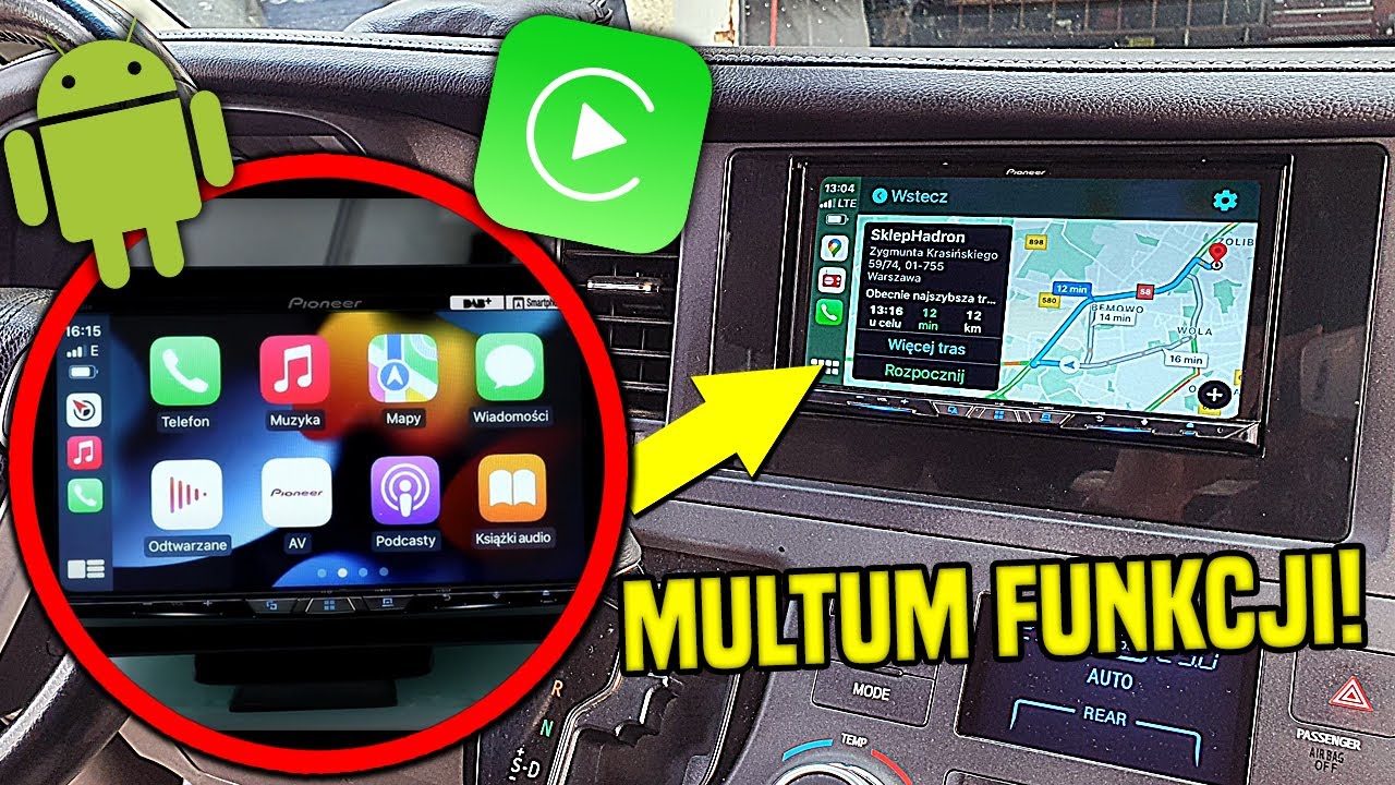 Bezprzewodowy Android Auto i CarPlay - Radio Pioneer AVH Z9200DAB