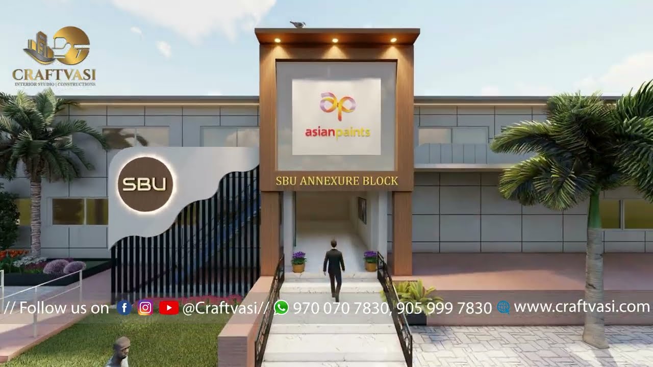 Modern Office Building Front Elevation Design | Asian Paints Corporate Office 3D Render#asianpaints