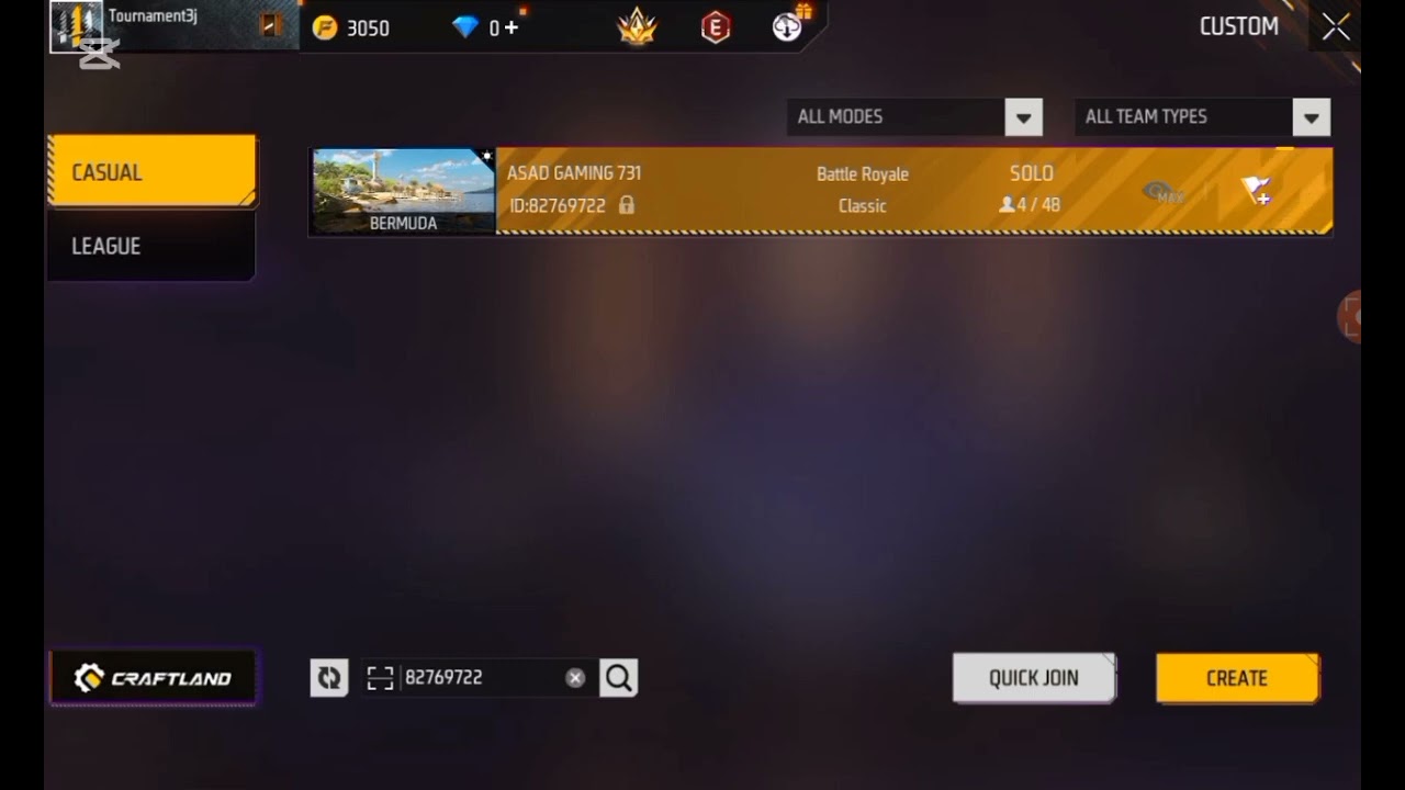 How to join Custom room through Room Id and password | Free Fire 
