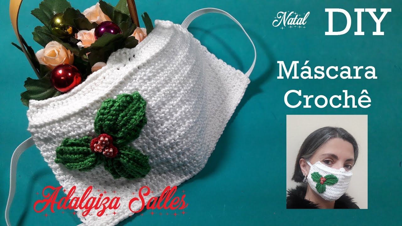 DIY Máscara de crochê com ajuste no nariz anatômica com forro e abertura para filtro super fácil