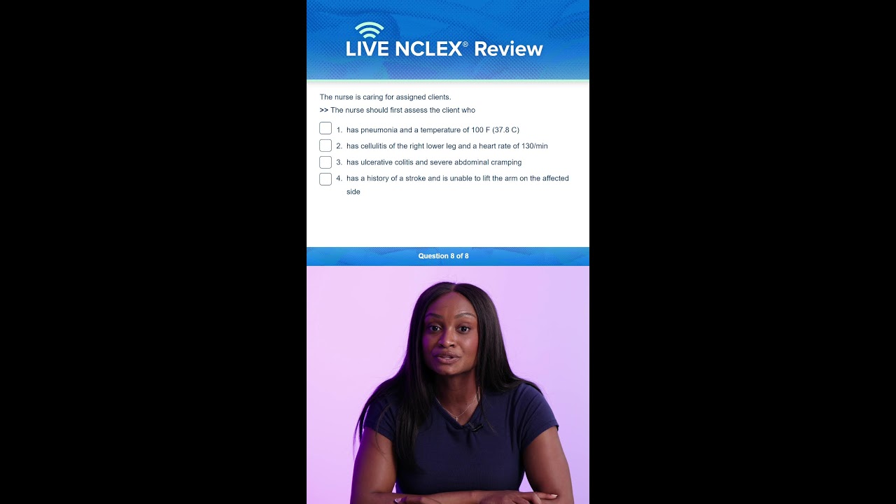 Прямой эфир: разбор вопросов на приоритетность для NCLEX&reg; &mdash; Вертикальный формат