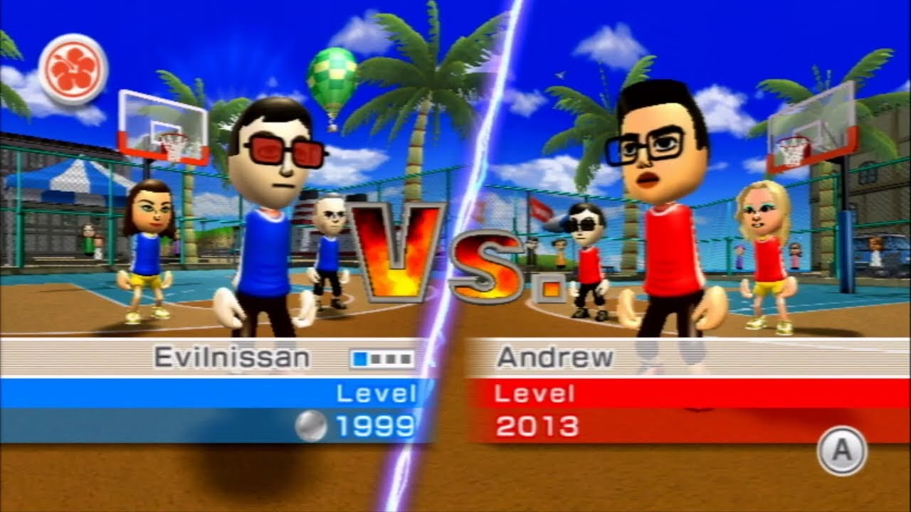 Wii Sports Resort - Basketball - Vs. Andrew (Level 1999)