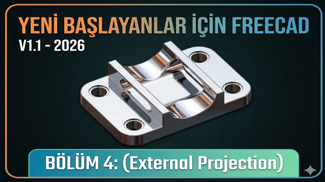 FreeCAD v1.1 Yeni Başlayanlar İçin - Bölüm 4 : External Projection