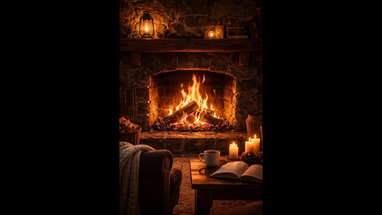 4K Realistic Fireplace 🔥 Cozy Fire Ambience for Deep Sleep & Relaxation