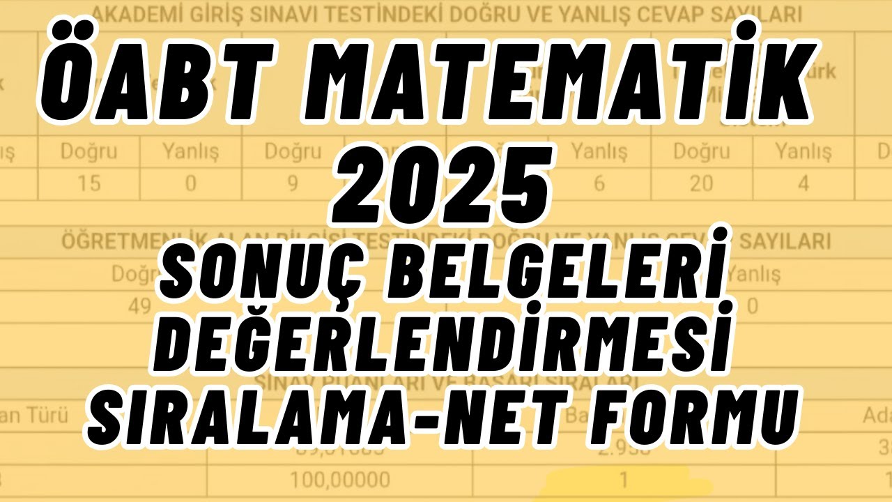 2025 ÖABT ÖSYM KOMİSYONU : 