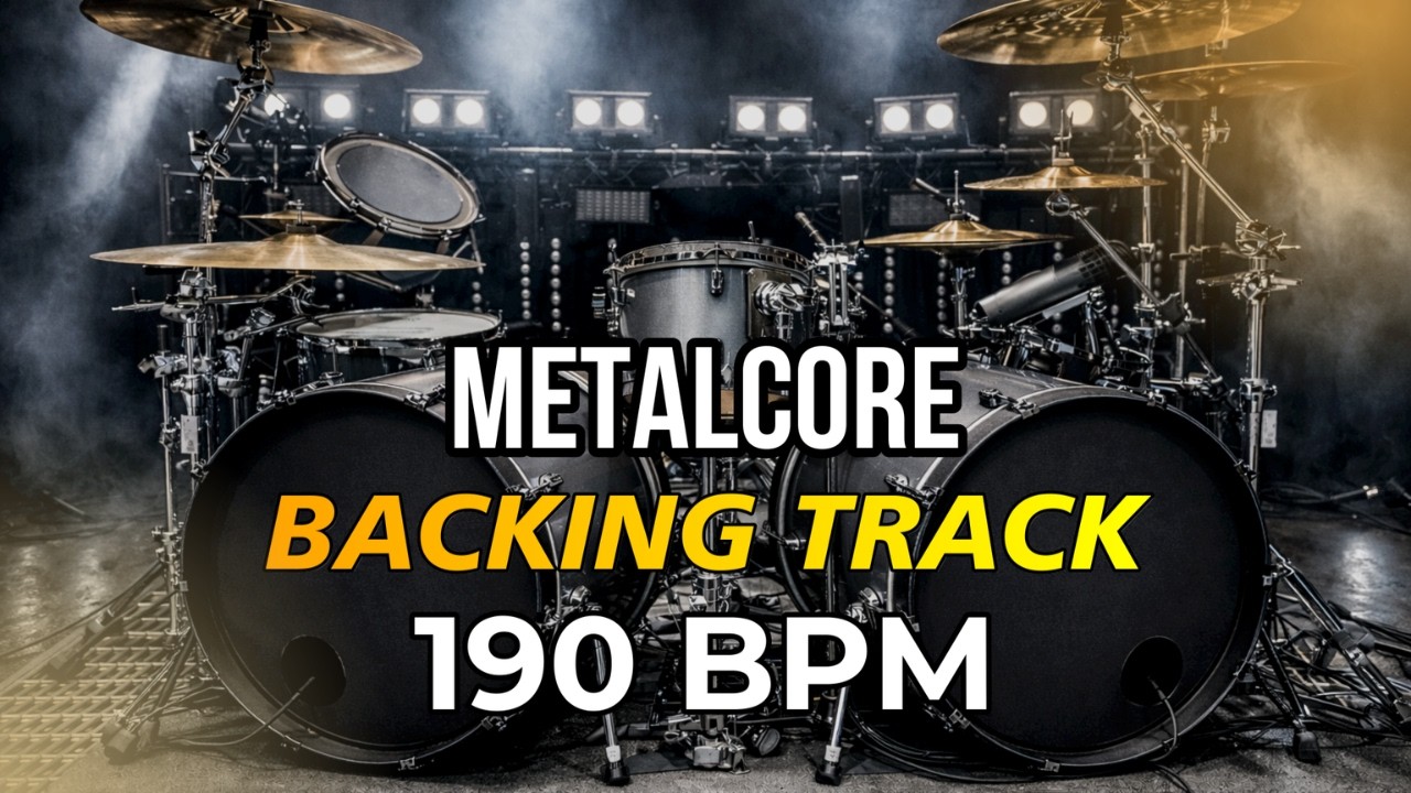 Metalcore Drum Backing Track 190 BPM | Fast Modern Metal Jam Track