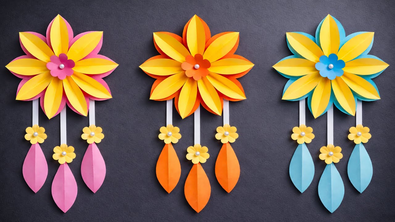 DIY Paper Flower Wall Hanging | Easy Paper Craft Step by Step