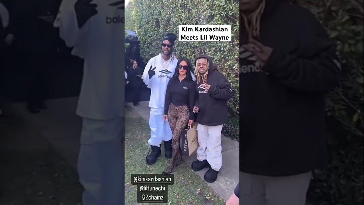 Kim Kardashian Meets Lil Wayne and 2 Chainz at Balenciaga 2023 Show Concert LOS ANGELES  Collegrove
