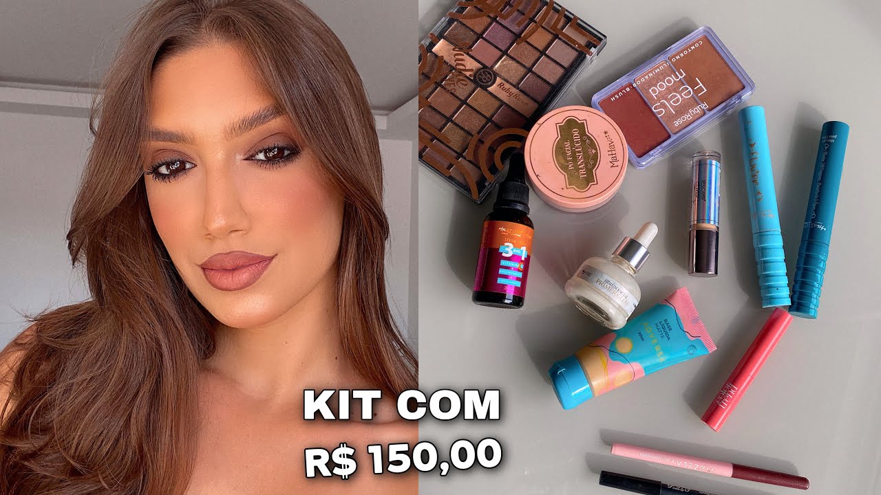 MONTEI UM KIT DE MAQUIAGEM COM R$150,00 OS MELHORES PRODUTOS BARATINHOS PARA UMA MAQUIAGEM PERFEITA