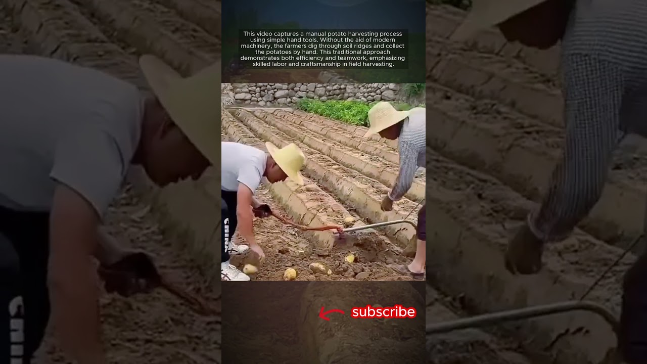 Manual Potato Harvesting Process with Hand Tools #shorts