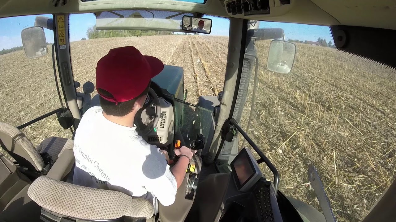 CAB VIEW : John Deere 6150r Direct Drive au broyage de maïs 2018 !