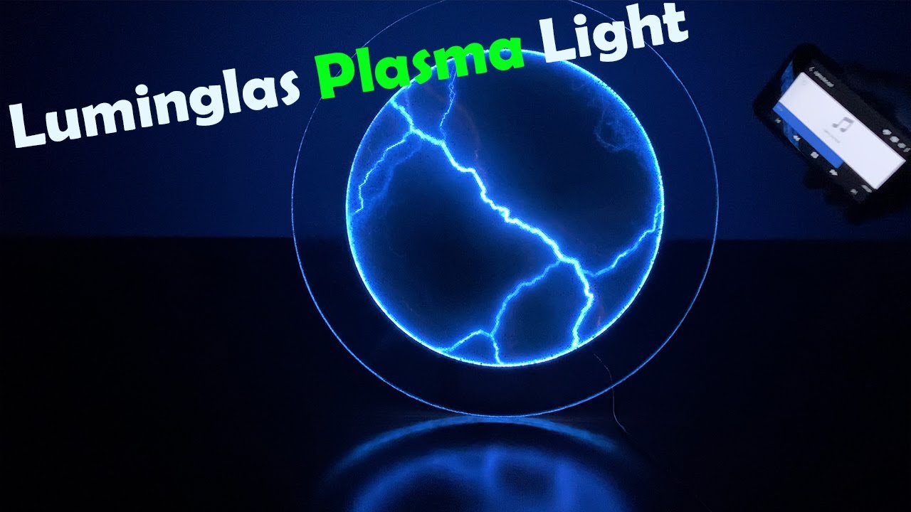 Luminglas 16-inch blue PLASMA Disk Light (sound/touch reactive)