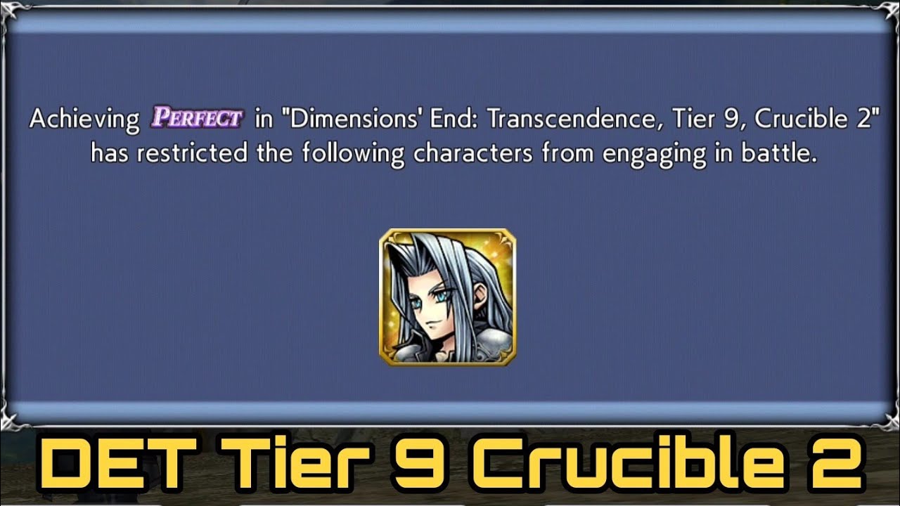 [DFFOO GL] Dimensions End Transcendence Tier 9: Crucible 2 - Sephiroth solo, C90 and Burst+ showcase