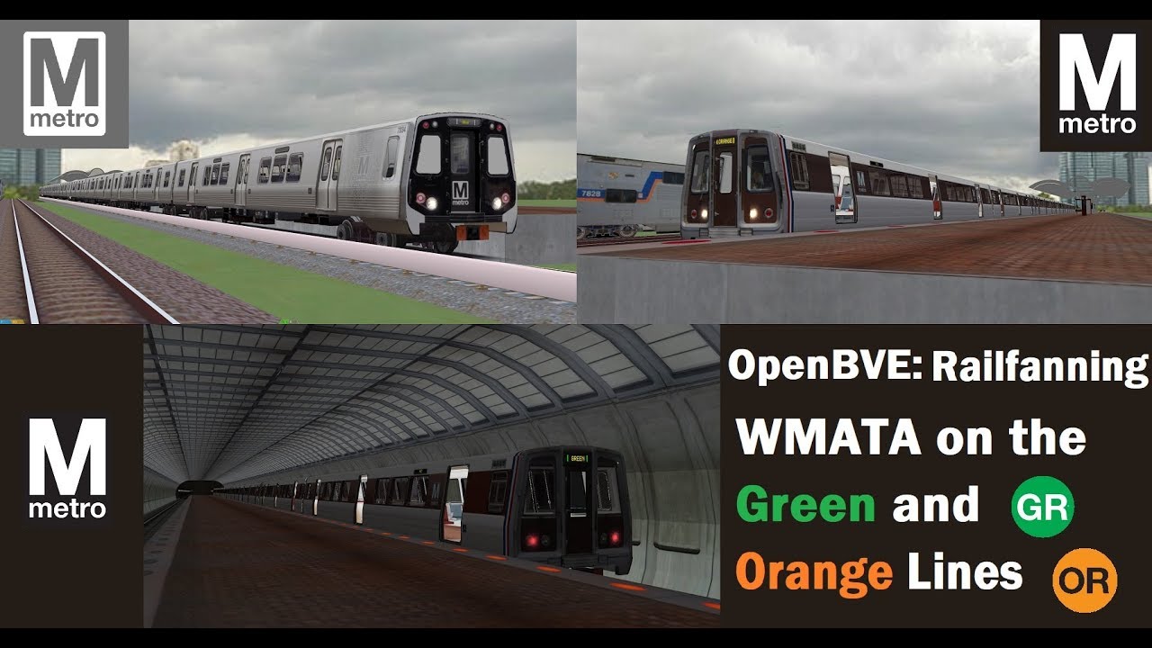 OpenBVE DC Metro: Railfanning WMATA Green and Orange Lines