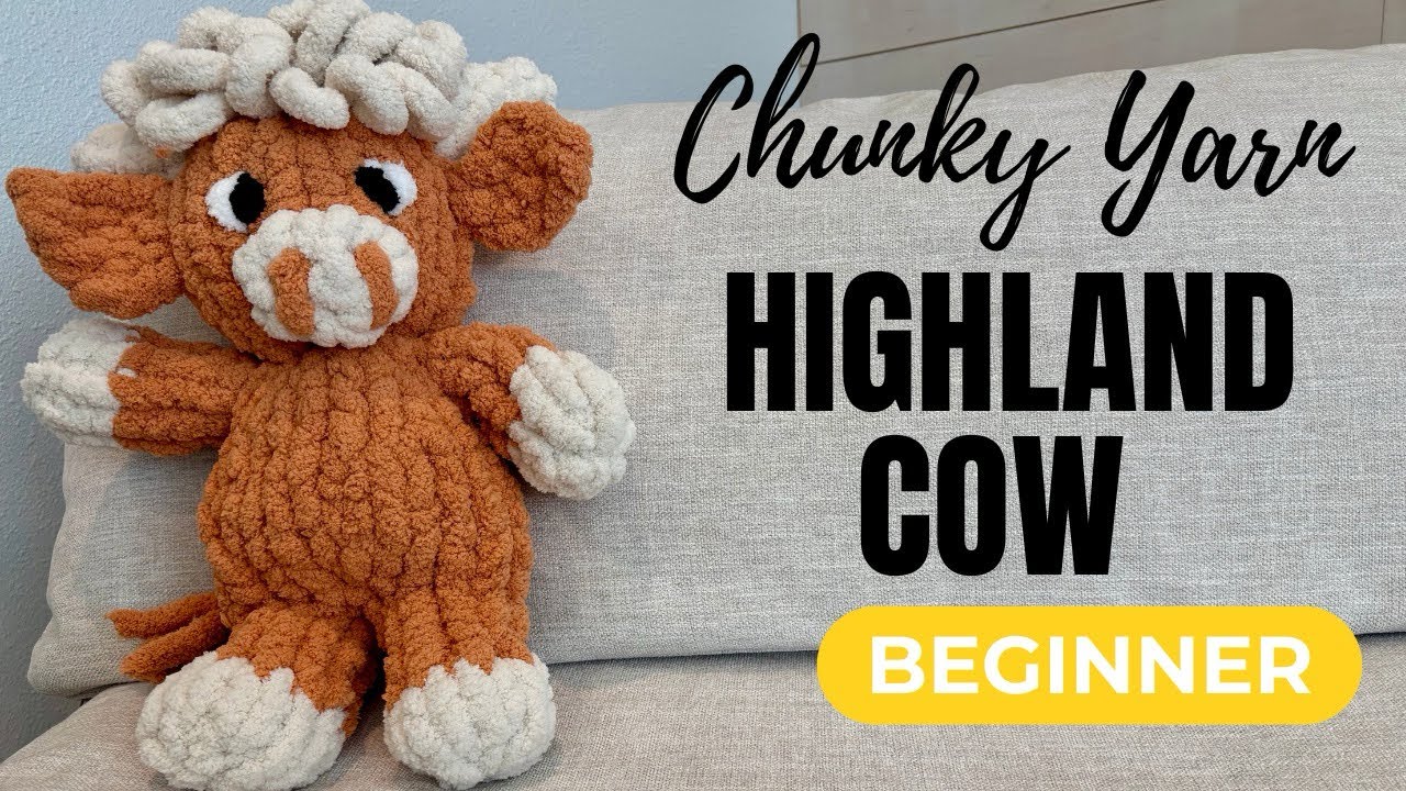 Пряжа Chunky Yarn Highland Cow 🐮 | Пошаговое руководство для начинающих