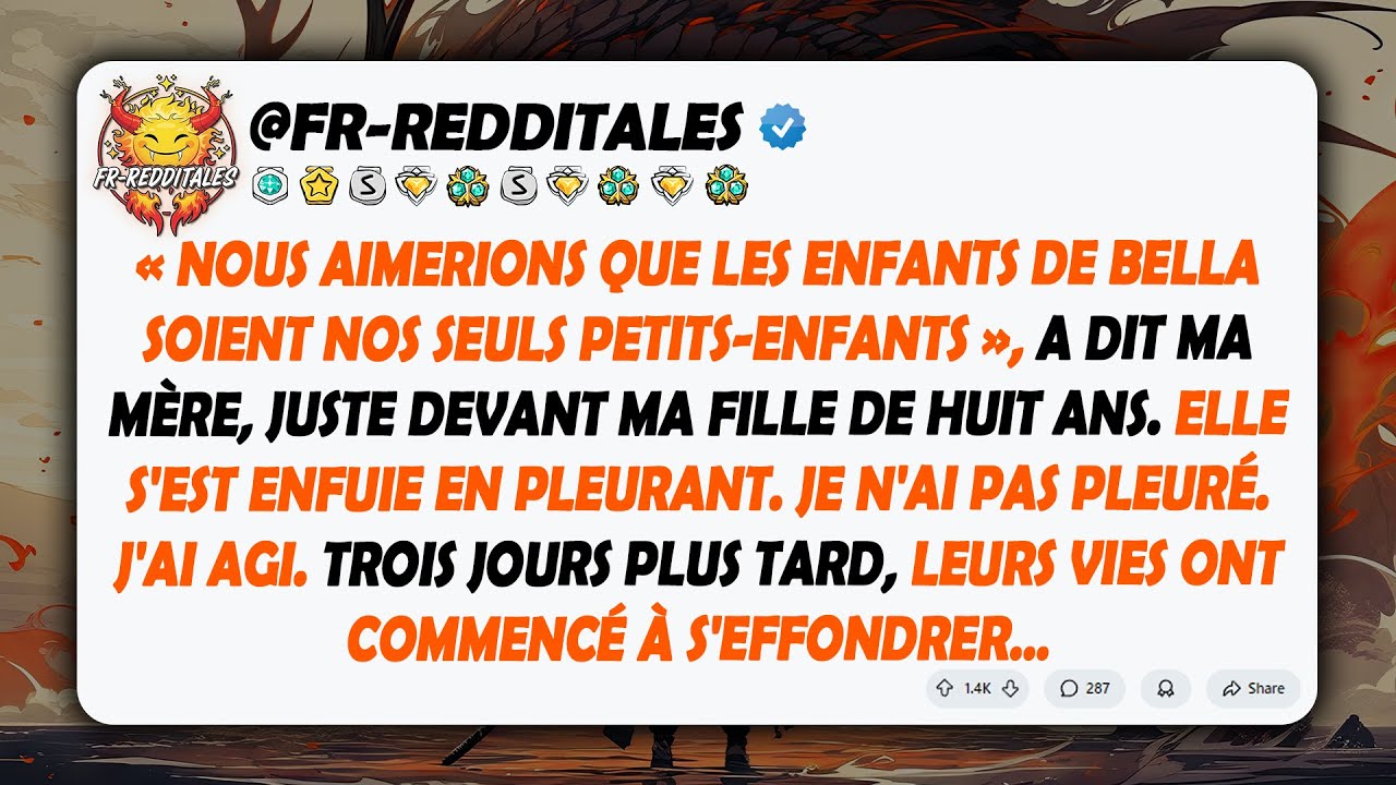 « Nous aimerions que les enfants de ta sœur soient nos seuls petits-enfants », ont dit mes parents…