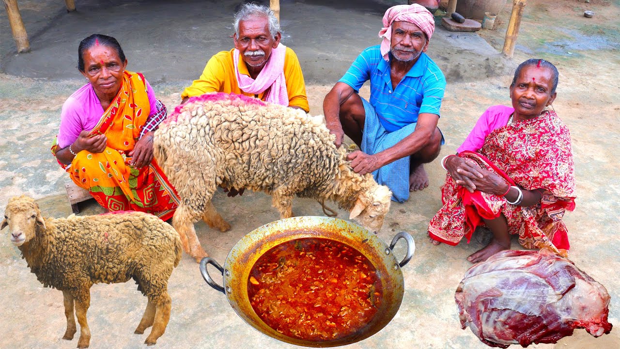 BIG SIZE FULL SHEEP COOKING by our grandfather, grandmother &@Tribalvillagecooking01 |