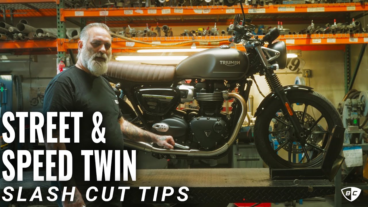 How to Install Slash Cut Tips for Speed Twin 900  | British Customs