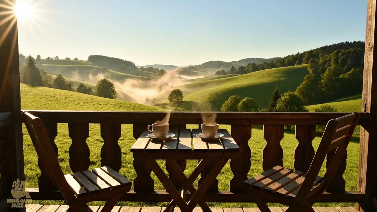 #2 Relaxing Jazz Cafe Ambience for Stress Relief | Gentle Jazz Piano with Nature Sounds for Work ☕☕☕